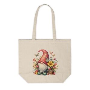 Spring Garden Gnome Custom Canvas Tote Bag